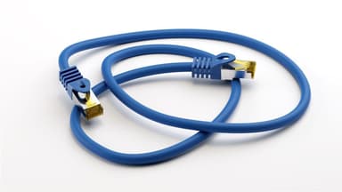 RJ45 patchkabel S/FTP (PiMF), 500 MHz, med CAT 7 råkabel, Blå, 25 m