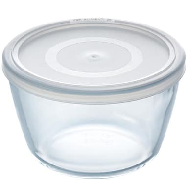 Pyrex Rund form med plastlock 16cm/1