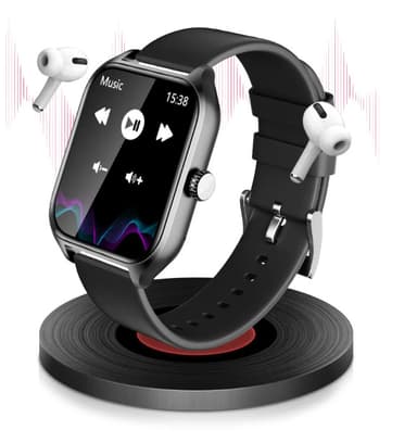 Smart klocka med puls, sömnmonitor, stegräknare IP67 Svart