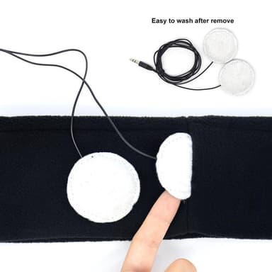 Pannband med inbyggda hörlurar - bomull/fleece - svart