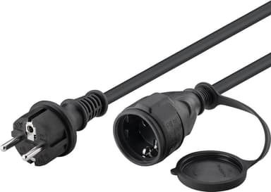 Goobay Strömkabel utomhus, 10 m, svart