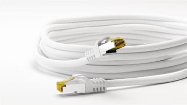 Goobay RJ45 patchkabel S/FTP (PiMF), 500 MHz, med CAT 7 råkabel, vit,