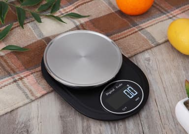 Digital köksvåg 2 kg/0.1 g Rostfritt stål Svart/silver