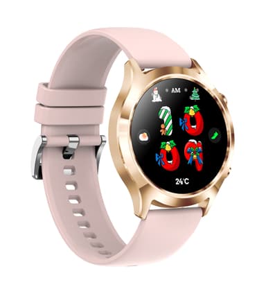 Smart klocka med puls, sömnmonitor, stegräknare IP67 Rosa