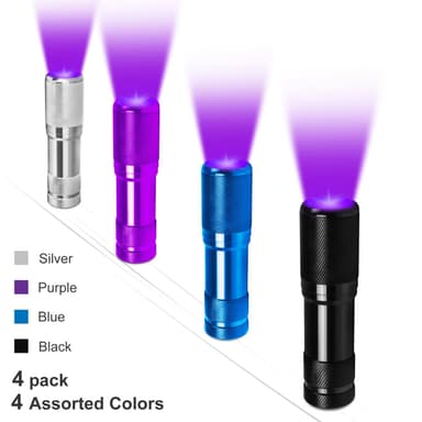 UV-ficklampa med 9 LED-lampor Svart 395 nm