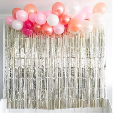 INF Festligt glitterdraperi glittergardin silver 1x2 meter Festligt