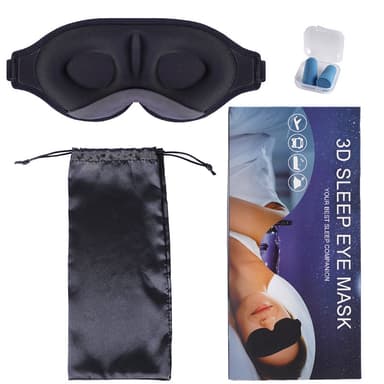 3D sovmask med öronproppar