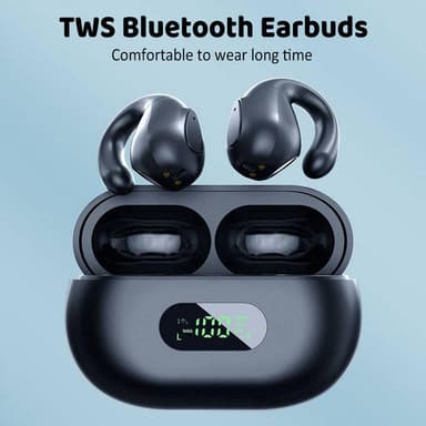 Trådlösa Bone Conduction hörlurar Bluetooth 5.3 Svart