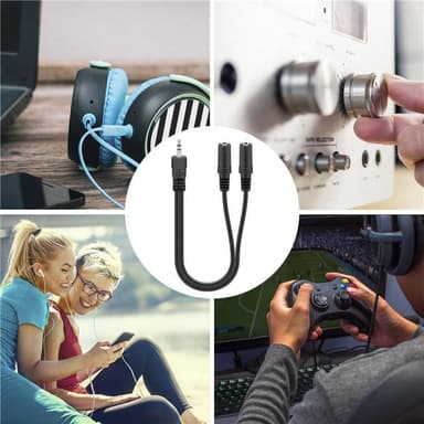 Goobay 3,5 mm ljud Y-kabel adapter, 1x manlig till 2x kvinnlig stereo
