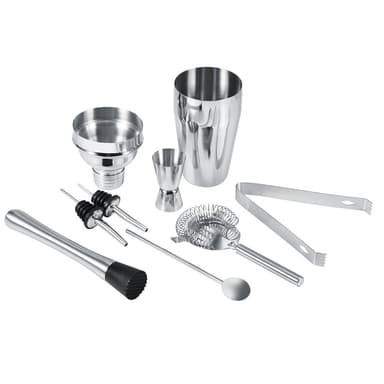 8-delar cocktailset , barset, shaker 550ml - Rostfritt stål Silver
