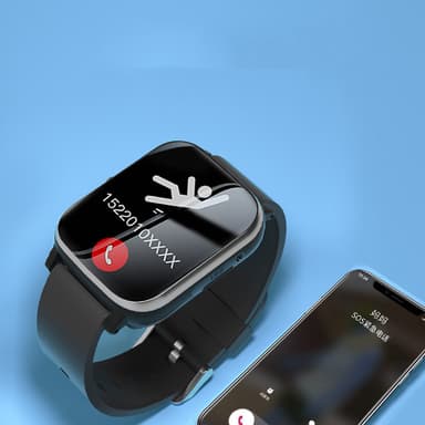 Smart klocka med puls, blodtryck, GPS-positionering Svart