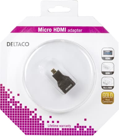 deltaco HDMI High Speed w/ Ethernet adapter, Micro HDMI ma - HDMI fe