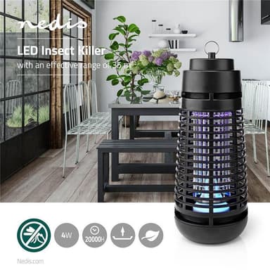Elektrisk insektsdödare | 4 watt | LED | Svart