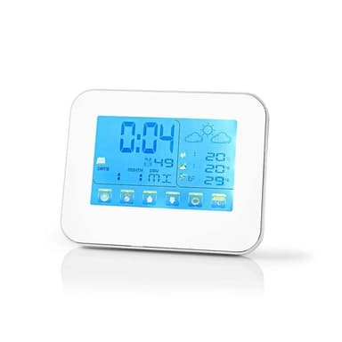 Nedis Väderstation | Inomhus & utomhus | Inklusive trådlös vädersensor | Väderprognos | Tidsdisplay | Färg LCD Display | Alarmklockfunktion