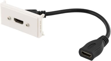 Outlet panel, 1xHDMI, 19-pin female, 0.2m, white