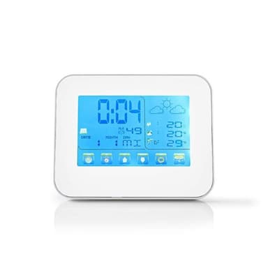 Nedis Väderstation | Inomhus & utomhus | Inklusive trådlös vädersensor | Väderprognos | Tidsdisplay | Färg LCD Display | Alarmklockfunktion