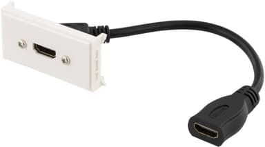 Outlet panel, 1xHDMI, 19-pin female, 0.2m, white