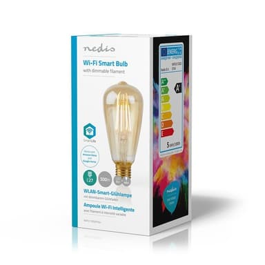Nedis Smartlife Vintage LED-lampa | Wi-Fi | E27 | 500 lm | 5 W | Varm Vit | 2200 K | Glas | Android™ / IOS | ST64