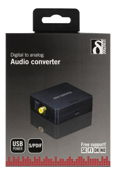 Audio converter from digital to analog with 3,5mm, black