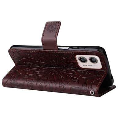 SKALO Motorola Moto G53 5G Mandala Plånboksfodral - Brun