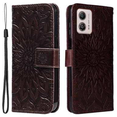 SKALO Motorola Moto G53 5G Mandala Plånboksfodral - Brun