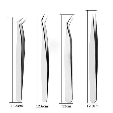 Pincett för ögonfransförlängning 4-pack Silver