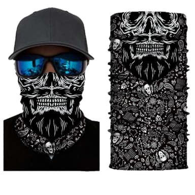 INF Balaklava skidmask med dödskalle Svart