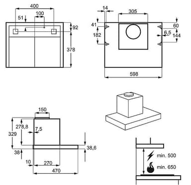 Electrolux köksfläkt EFT6566OW (vit)