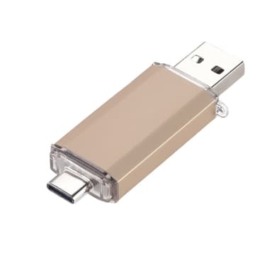 2-i-1 USB-minne med USB 3.0 och USB-C (64 GB) Guld