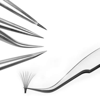 Pincett för ögonfransförlängning 4-pack Silver