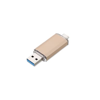2-i-1 USB-minne med USB 3.0 och USB-C (64 GB) Guld