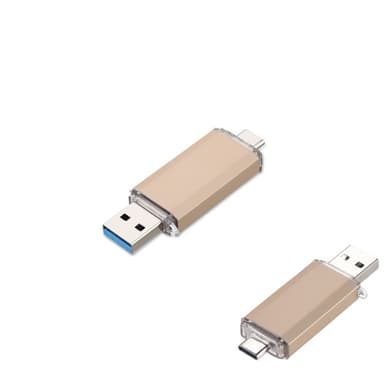 2-i-1 USB-minne med USB 3.0 och USB-C (64 GB) Guld
