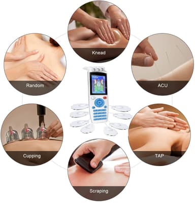 TENS maskin muskelstimulator 16 massagelägen Vit