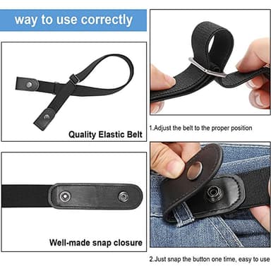 Osynligt elastiskt bälte utan spänne 4-pack