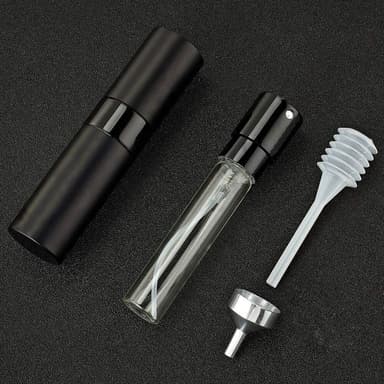Påfyllningsbar parfym sprayflaska glasflaska legering skal 15 ml Svart