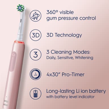 Oral-B Pro3 3900N eltandborste 760277 (svart/rosa)