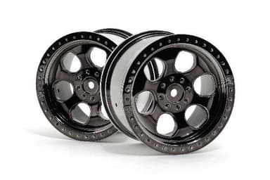 6 Spoke Wheel Black Chrome (83X56Mm/2Pcs)