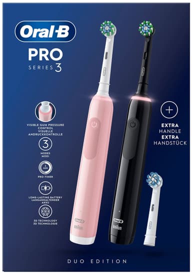 Oral-B Pro3 3900N eltandborste 760277 (svart/rosa)