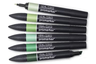 Winsor Promarker 6st, Green tones