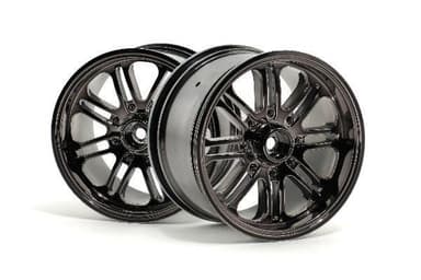 8 Spoke Wheel Black Chrome (83X56Mm/2Pcs)