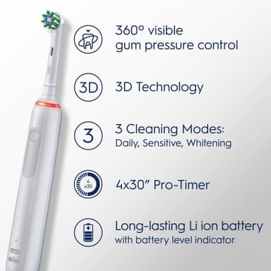 Oral-B Pro 3 eltandborste 759929 (vit)
