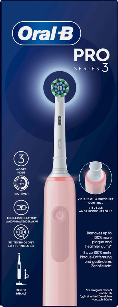 Oral-B Pro 3 eltandborste (rosa)