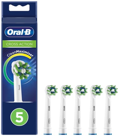 Oral-B Cross Action tandborsthuvuden 321217 (5-pack, vit)