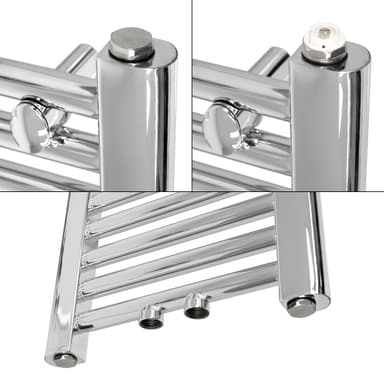 ECD Germany badrumsradiator - 400 x 800 mm - krom. central anslutning