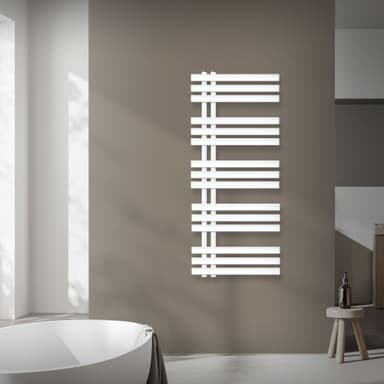 ECD Germany Design Handduk Iron EM - 500 x 1200 mm - vit- radiator handdukstork