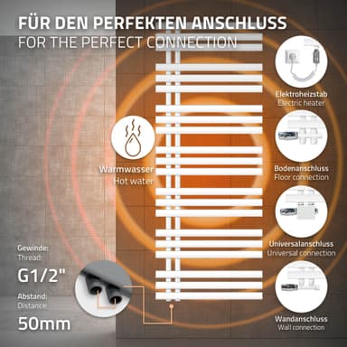Elradiator 1200W 600X1600 mm Järn EM vit