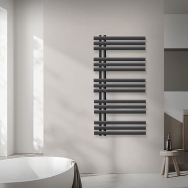 ECD Germany Design Handduk Iron EM - 600 x 1200 mm - antracit - radiator