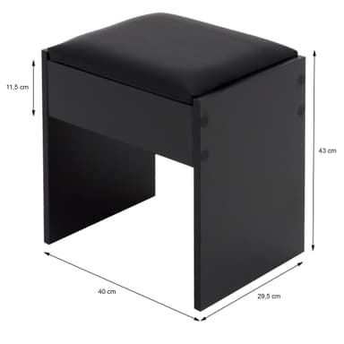 ECD Germany dressing bordstol, svart, 40x43x29,5 cm, i ädel design, hög