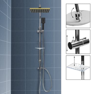 Duscharmaturer duschblandare Duschset rod Fyrkantig regndusch huvudet