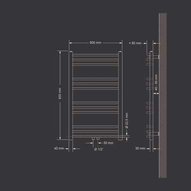 600x800mm KROM handdukstorkar radiatorer handduk UPPVÄRMNING MED medieanslutning